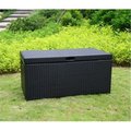 Patioplus Outdoor Black Wicker Patio Furniture Storage Deck Box PA335453